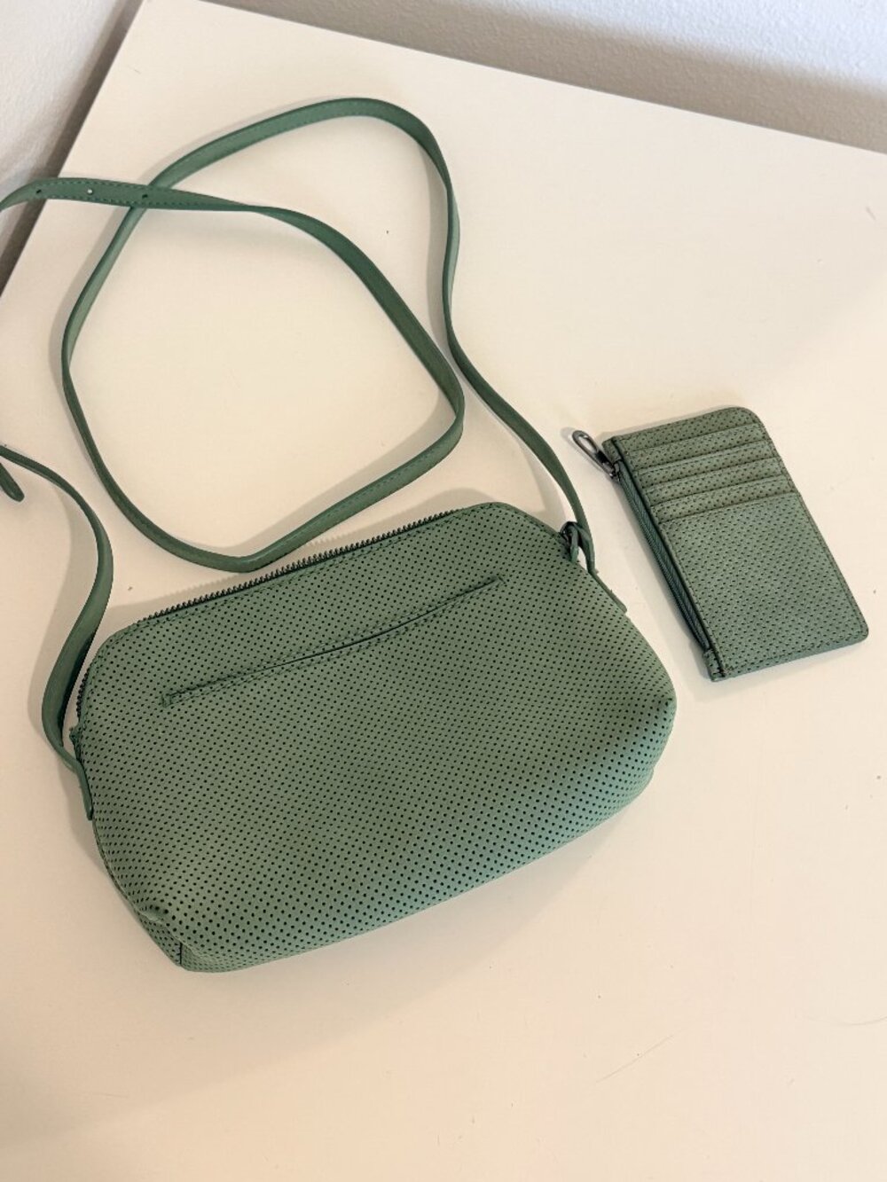 Universal Thread Addison Small Green Perforated Crossbody + Slim Wallet